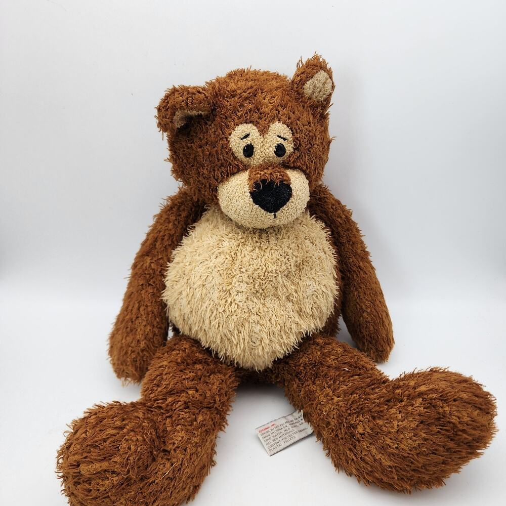 Gund Bear Rodin Plush Stuffed Toy 17" Shaggy Brown Fur Big Belly Floppy 15256
